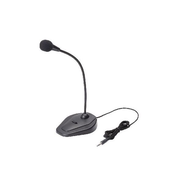 （まとめ）エレコム スタンドマイク（ミュートボタン付き） HS-MC05BK【×5セット】