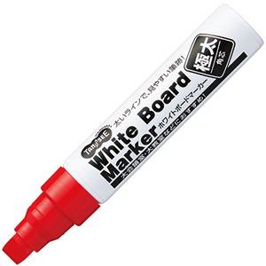 （まとめ） TANOSEE ホワイトボードマーカー 極太角芯 赤 1本 【×20セット】