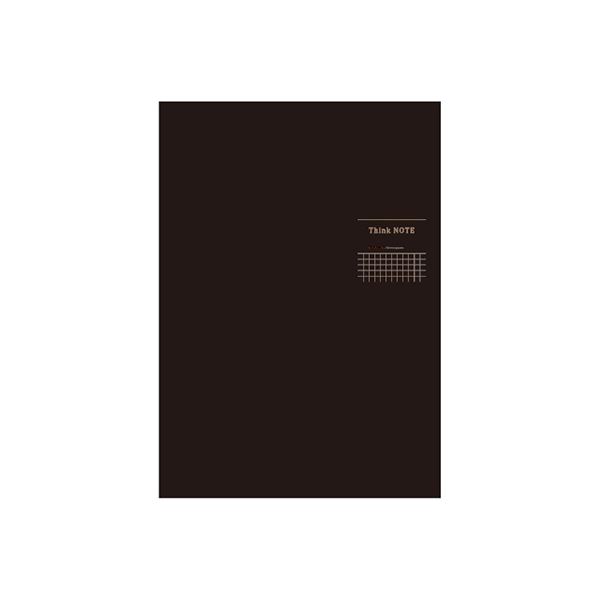 (業務用セット)ナカバヤシ ロジカル・シンクノート 糸綴じノート・A4 /方眼5mm ブラック/グレー罫 ノ-A406S-DN【×10セット】