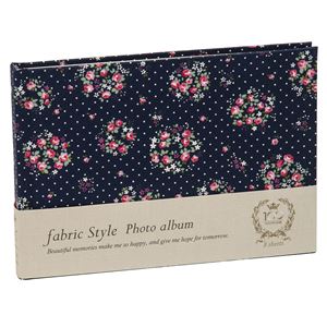 （まとめ） ファブリックスタイルフリーアルバム ラブリーフラワー ブック式／B6サイズ／100年フリー台..