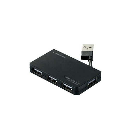 (まとめ)エレコム USB2.0ハブ(ケーブル収納タイプ) U2H-YKN4BBK【×5セット】 (まとめ)エレコム USB2.0ハブ(ケーブル収納タイプ) U2H-YKN4BBK【×5セット】