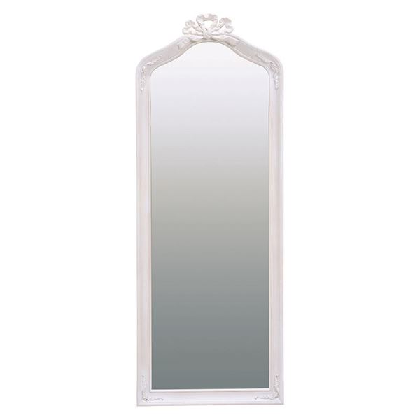 【送料無料】スタンドミラー 全身姿見鏡 約幅65cm 木製フレーム 姫系 ハンプトンシリーズ ベッドルーム 寝室 リビング【代引不可】