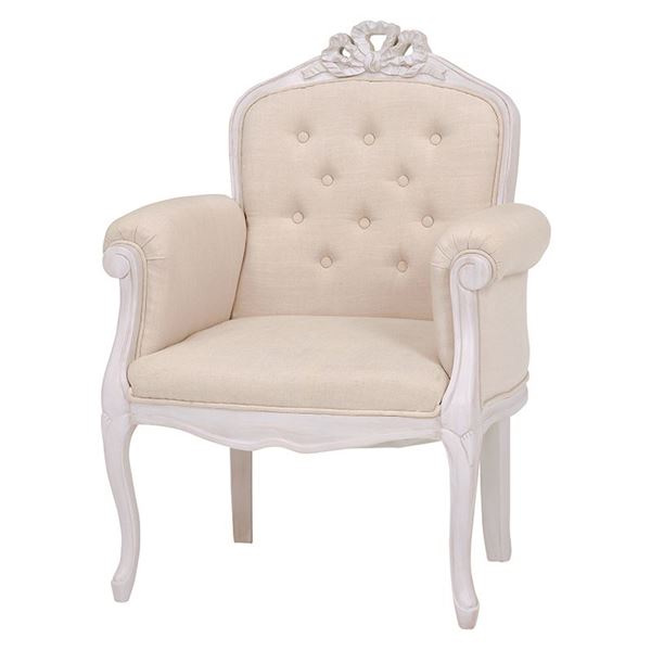 【送料無料】アンティーク風チェア/リビングチェア 【1人掛け】 肘付き 木製フレーム 『ハンプトンシリーズ』 姫系 【代引不可】