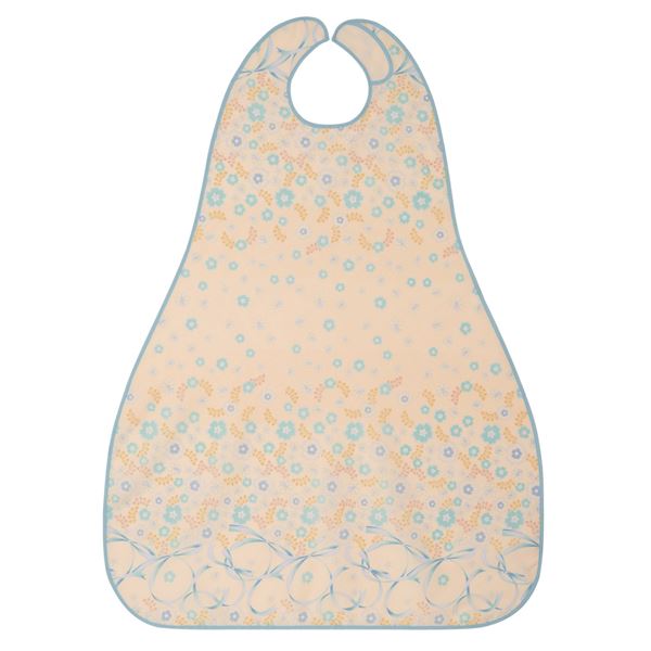 (まとめ)大阪エンゼル 食事用エプロンIIロングタイプ (2)フラワーブルー 6068【×3セット】