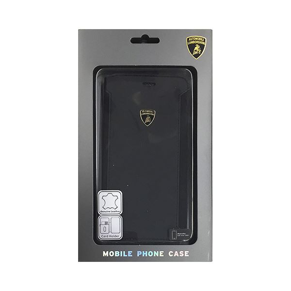 【送料無料】Lamborghini 公式ライセンス品 Genuine Leather book case w/card holder iPhone6 PLUS用 LB-SSHFCIP6P-HU/D5-BK