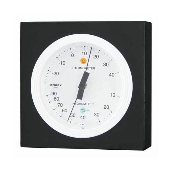 (まとめ)EMPEX 温度・湿度計 MONO 温度・湿度計 MN-4821 ホワイト【×3セット】