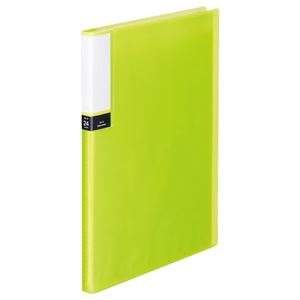 （まとめ） TANOSEE クリアブック（透明表紙） A4タテ 24ポケット 背幅15mm グリーン 1冊 【×10セット】