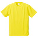 【送料無料】〔5枚セット〕 Tシャツ L イエロー UVカット 吸汗 速乾 4.1オンス さらさらドライ 半袖 ティーシャツ tシャツ