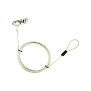 ナカバヤシ セキュリティロック シルバー 4桁ダイヤル式タイプ (ワイヤー長2m、太さφ4mm) SL-055