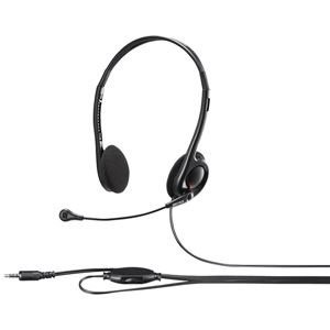 バッファロー(サプライ) 両耳ヘッドバンド式ステレオヘッドセット 4極ミニプラグ接続 ブラック BSHSHCS100BK