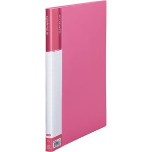 （まとめ） TANOSEE クリヤーファイル（台紙入） A4タテ 20ポケット 背幅14mm ピンク 1冊 【×5セット】