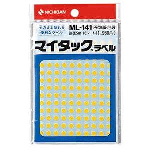 【送料無料】(まとめ) ニチバン マイタック カラーラベル 円型 直径5mm 黄 ML-1412 1パック(1950片：130片×15シート) 【×30セット】