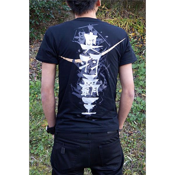 【送料無料】戦国武将Tシャツ 【伊達政宗 奥羽覇王】 Sサイズ 半袖 ブラック(黒) 〔Uネック おもしろ〕