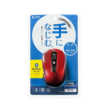 【送料無料】(まとめ)サンワサプライ Bluetooth3.0ブルーLEDマウス レッド MA-BTBL29R 1個【×3セット】