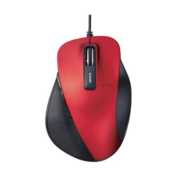 【送料無料】(まとめ)エレコム EX-G有線BlueLEDマウス Lサイズ レッド M-XGL10UBRD 1個【×3セット】