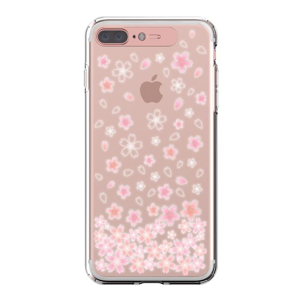 LIGHT UP CASE iPhone 8 Plus / 7Plus Soft Lighting Clear Case Flower CherryBlossom （ローズゴールド）