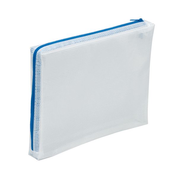 【送料無料】(まとめ) マグエックス メッシュケース マチあり A5 青 MMCL-A5 1枚 【×30セット】(3)