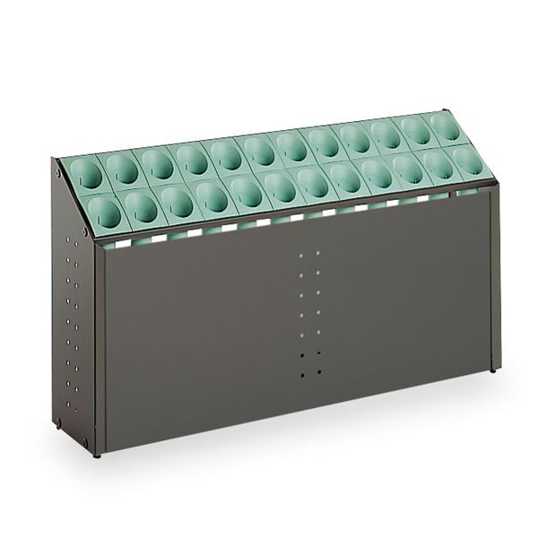 傘立て C24 24本立 幅972mm グリーン スチール 樹脂製脚付 アンブレラスタンド テラモト オブリークアーバン 玄関 収納家具