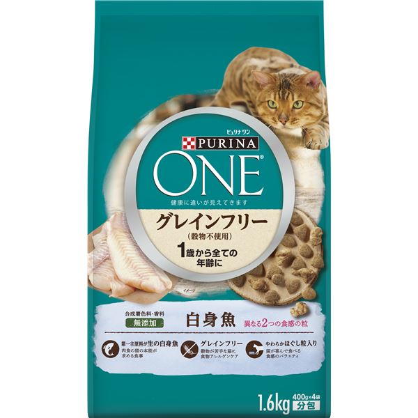 【送料無料】〔まとめ〕 キャットフード ペットフード ピュリナワン キャット グレインフリー 白身魚 1.6kg 6セット 猫用品 ペット用品