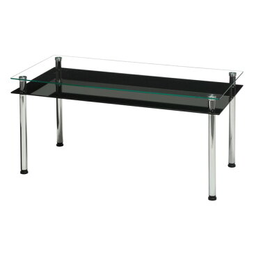 【送料無料】【2個セット】3WAYガラステーブル(ブラック/黒) 幅80cm センターテーブル/ローテーブル/机/長方形/収納棚付き/モダン/オシャレ/業務用/NK-842