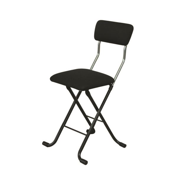 折りたたみ椅子 【4脚セット ブラック×ブラック】 幅40cm 日本製 スチールパイプ 【代引不可】