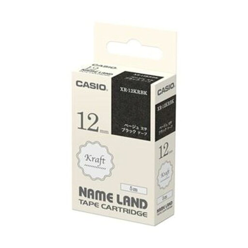 (まとめ)カシオ NAME LANDクラフトテープ 12mm×5m ブラック/ベージュ文字 XR-12KRBK 1個【×20セット】 (まとめ)カシオ NAME LANDクラフトテープ 12mm×5m ブラック/ベージュ文字 XR-12KRBK 1個【×20セット】
