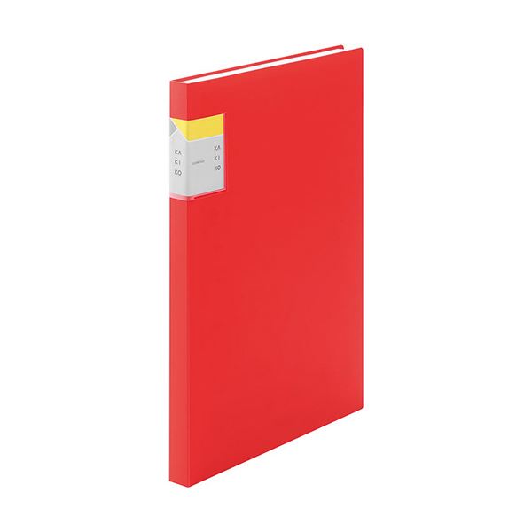 (まとめ) キングジム クリアーファイル カキコA4タテ 40ポケット(小口20枚) 背幅20mm 赤 8632Wアカ 1冊 【×10セット】