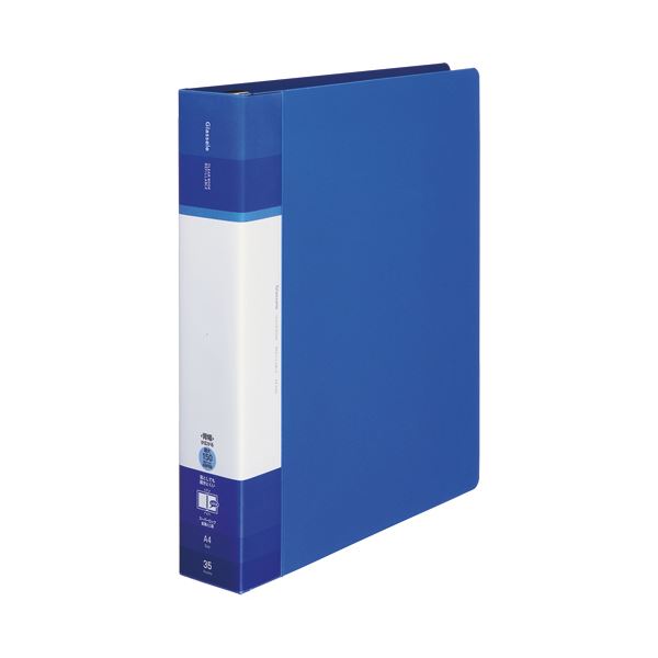 【送料無料】（まとめ）コクヨ クリヤーブック（Glassele） 替紙式・背ポケット A4タテ 30穴 35ポケット付属 背幅55〜72mm ブルー ラ-GLB740B 1冊 【×3セット】