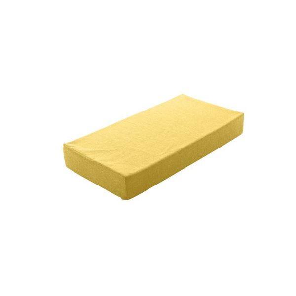 ブロックソファー/ローソファー 【大 約幅120×奥行60×高さ15cm イエロー】 洗えるカバー 本体:日本製 〔リビング 寝室〕
