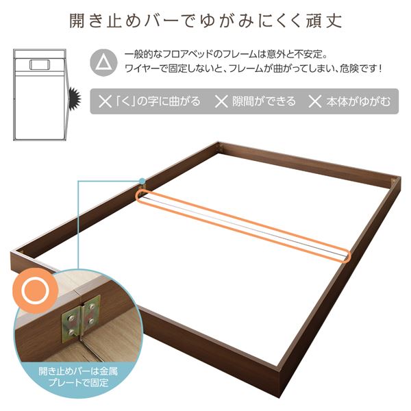 ベッド低床ロータイプすのこ木製コンパクトヘッドレスシンプルモダンブラウンセミダブルボンネルコイルマットレス付き