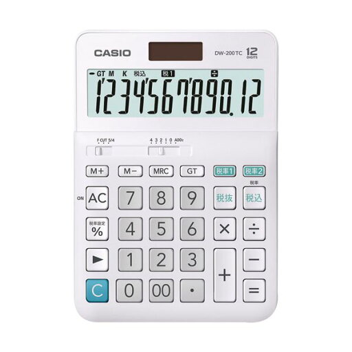 (まとめ)カシオ W税率電卓 12桁 デスクタイプDW-200TC-N 1台【×2セット】 (まとめ)カシオ W税率電卓 12桁 デスクタイプDW-200TC-N 1台【×2セット】