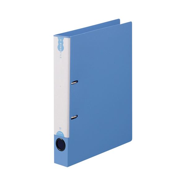 (まとめ) TANOSEE Dリングファイル（PP表紙） A4タテ 2穴 250枚収容 背幅43mm ブルー 1セット（10冊） ..