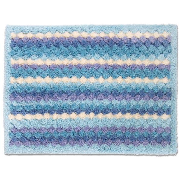 速乾 防カビ バスマット/お風呂マット 【45×60 ブルー】 防滑 吸水 速乾 抗菌 防臭 乾度良好 抗カビプラス 〔脱衣所〕