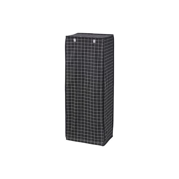 収納棚 リビング収納 幅45cm 4段 LFS-378B 木製 カバー付き 脚付き 麻 ファブリックシェルフ リビング ..