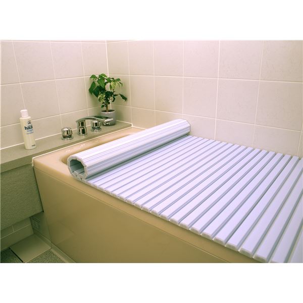 〔6個セット〕 風呂ふた 風呂フタ 80cm×160cm用 ブルー 軽量 シャッター式 巻きフタ SGマーク認定 日本製 浴室 風呂