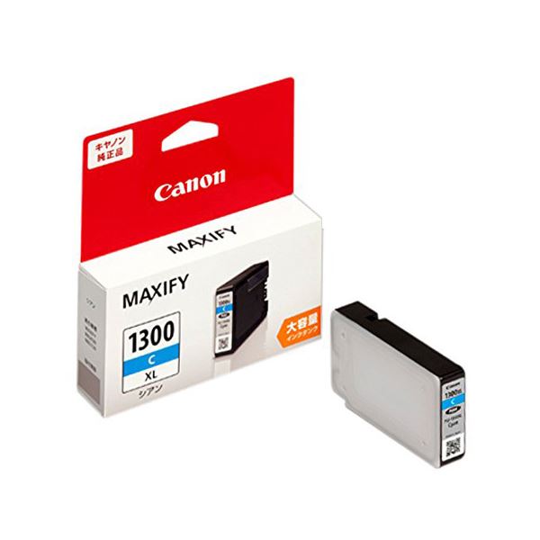 （まとめ）キヤノン インクタンクPGI-1300XLC シアン(大容量) 9190B001 1個 【 ...