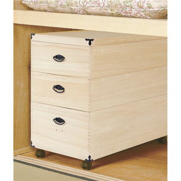 【送料無料】桐製 雛人形ケース/収納ボックス 【3段】 約42×82×70cm 木製 通気性 防湿性 キャスター付き アリ組み仕上げ NEW【代引不可】