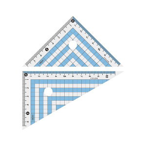 （まとめ） カラー三角定規 CPK-120 ブルー【×20セット】