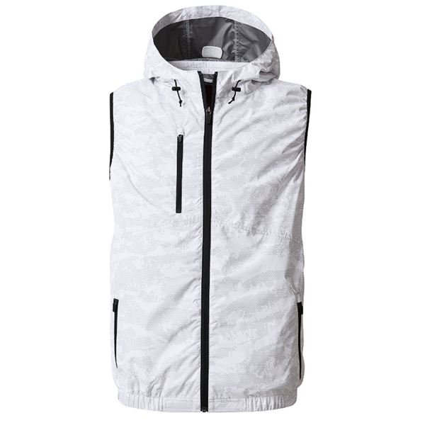 鳳皇 V8309 フードベスト カモフラホワイト サイズL