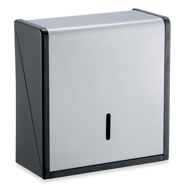 ペーパータオルホルダー Lサイズ ブラック 紙タオル600枚対応 小判・中判紙タオル対応 ステンレス製 大..