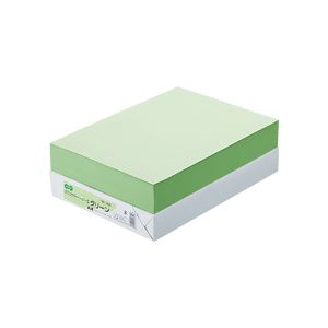 (まとめ) TANOSEE αエコカラーペーパーII A4 グリーン 1冊（500枚） 【×10セット】