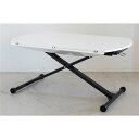 【送料無料】折りたたみ式天板付き 昇降テーブル/ローテーブル 【ホワイト】 幅120cm スチール製脚付き【組立品】【代引不可】