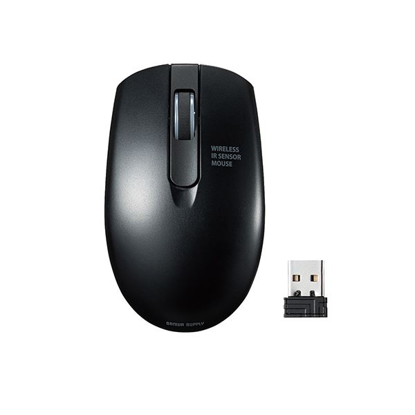 （まとめ） サンワサプライ ワイヤレス IR LEDマウス ブラック 【×3セット】