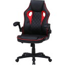 【送料無料】ゲーミングチェア レーシングチェア 約幅65.5cm ブラック×レッド スチール 肘付き リビング ダイニング 在宅ワーク テレワーク【代引不可】