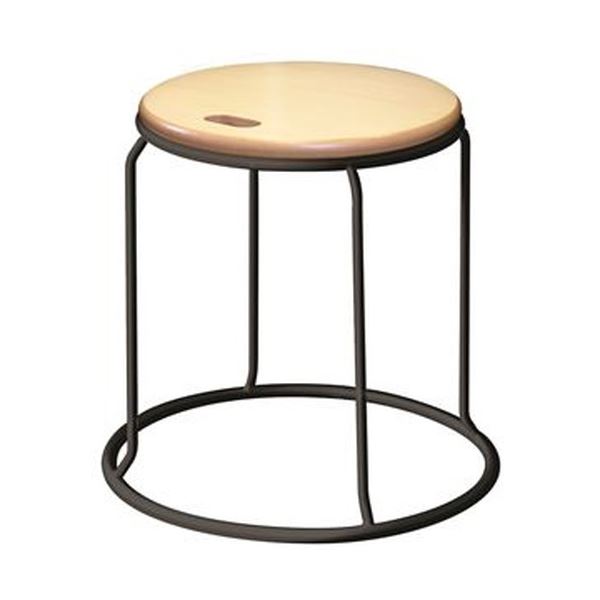 スツール オットマン 幅415mm ナチュラル×ブラック スチール 完成品 1脚販売 リビング ダイニング 在宅..
