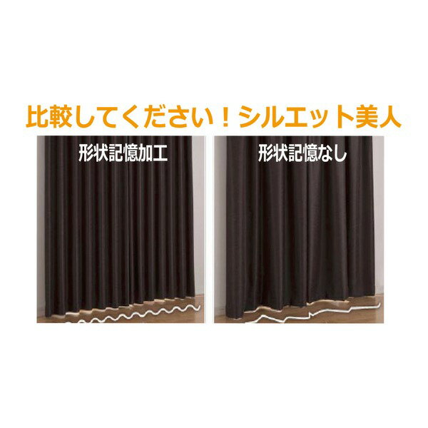 カーテン 2枚組 2枚セット 2P 防炎 2級遮光 100×丈215cm ブラウン アール 九装