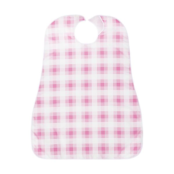 【送料無料】カネモ商事 LOr食事用エプロンピンクチェック 1セット(5枚)