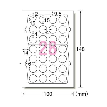 【送料無料】(まとめ) エーワン 手書きもプリントもできるラベルはがきサイズ 丸型28面 15mmφ 26103 1冊(12シート) 【×30セット】