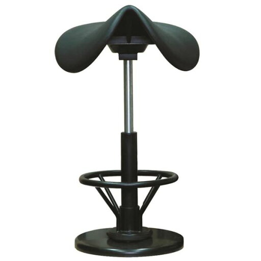モダン スツール/腰掛け椅子 【フットレスト付き ブラック×ブラック】 幅43cm 日本製 スチール 防水性仕様 モダン スツール/腰掛け椅子 【フットレスト付き ブラック×ブラック】 幅43cm 日本製 スチール 防水性仕様
