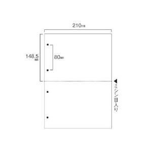 （まとめ）TANOSEE スマイル用LBP用紙A4汎用白紙 2分割 4穴 1箱(500枚) 【×2セット】